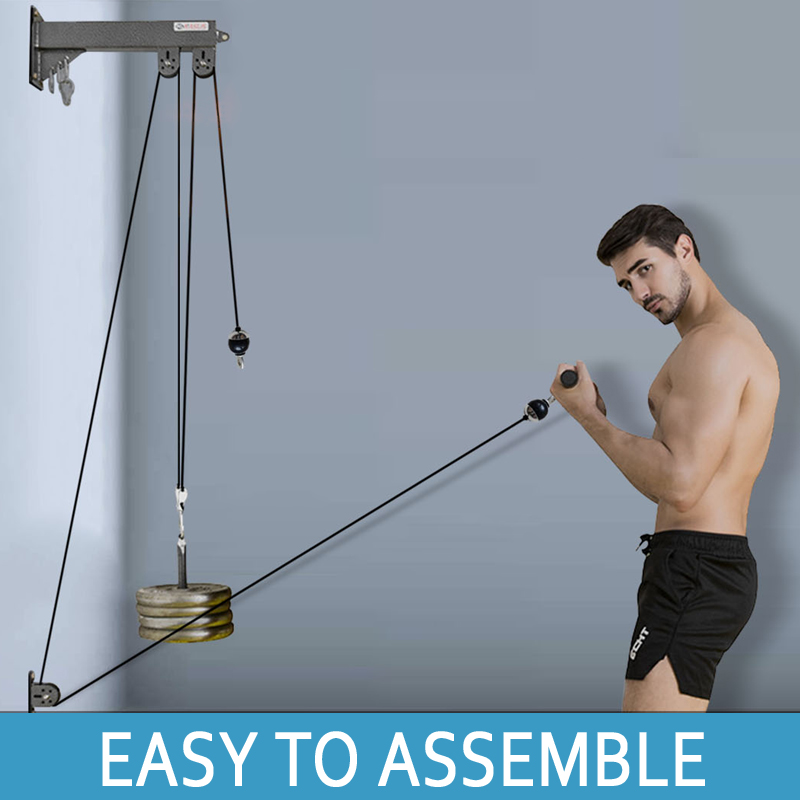 Home Gym Pulley System - Wall-Mounted Gym Pulley System - Multi-Functional