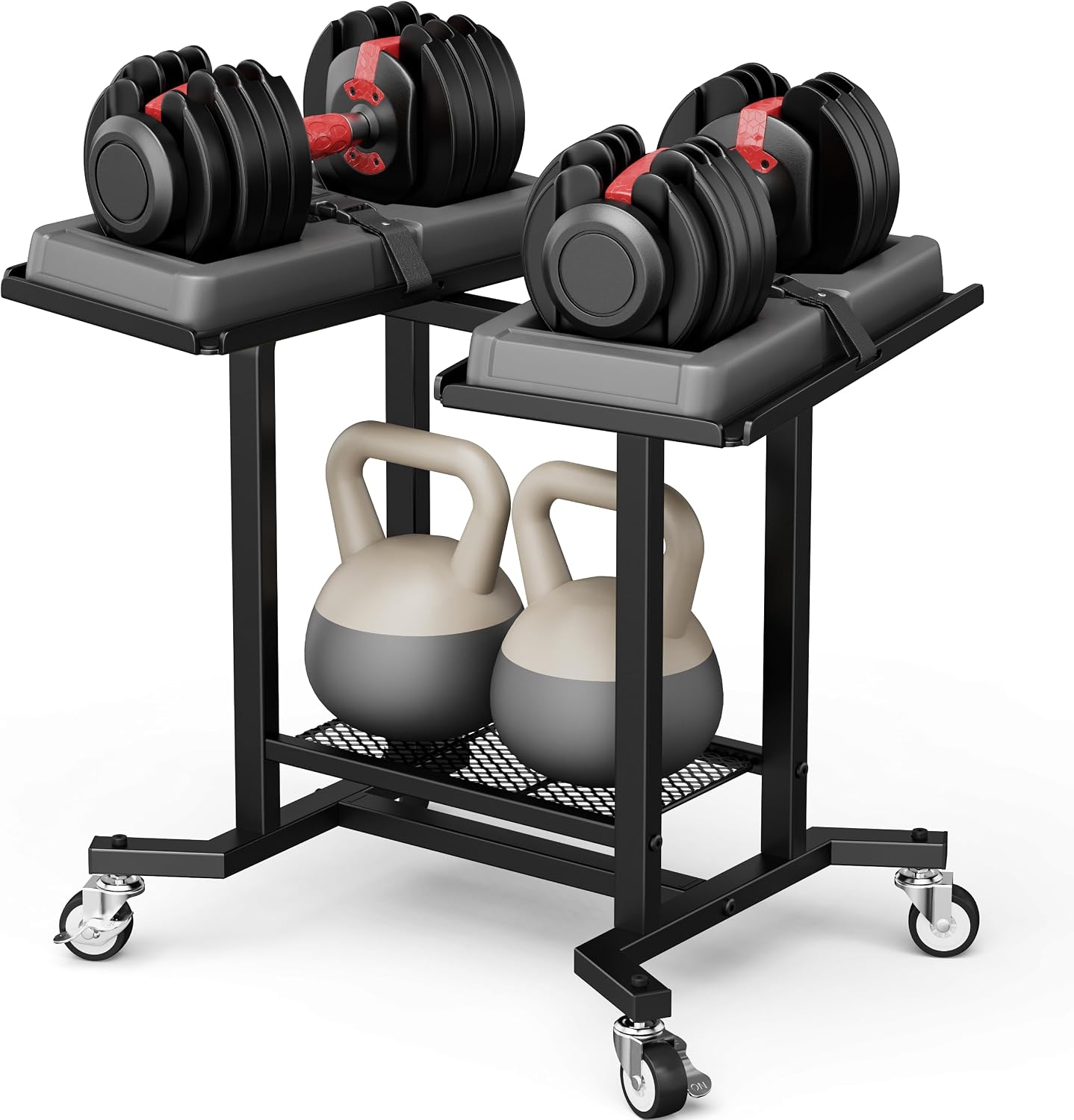 Home Gym Floor - Adjustable Dumbbell Rack Stand Weight Frame