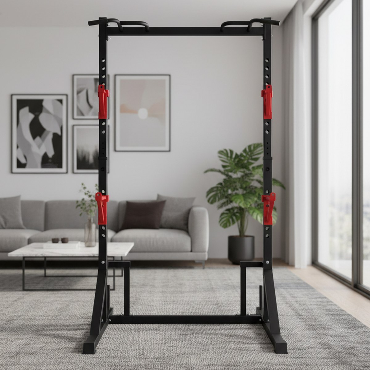 Adjustable Power Rack with Pul - Home Gym Power Rack 评论和价格