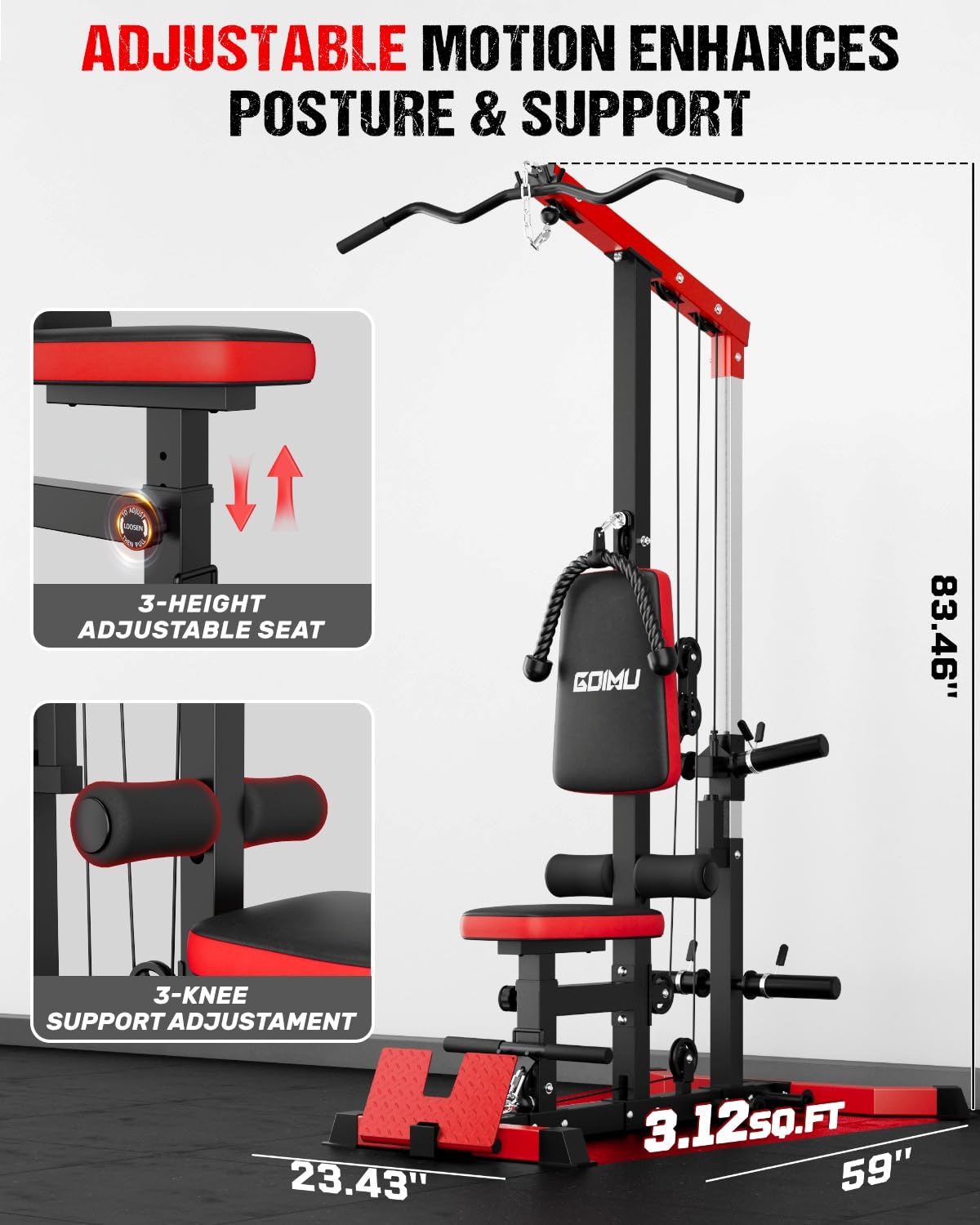 LAT Pulldown & Row Cable Machi - Home Gym Lat Pulldown 评论和价格