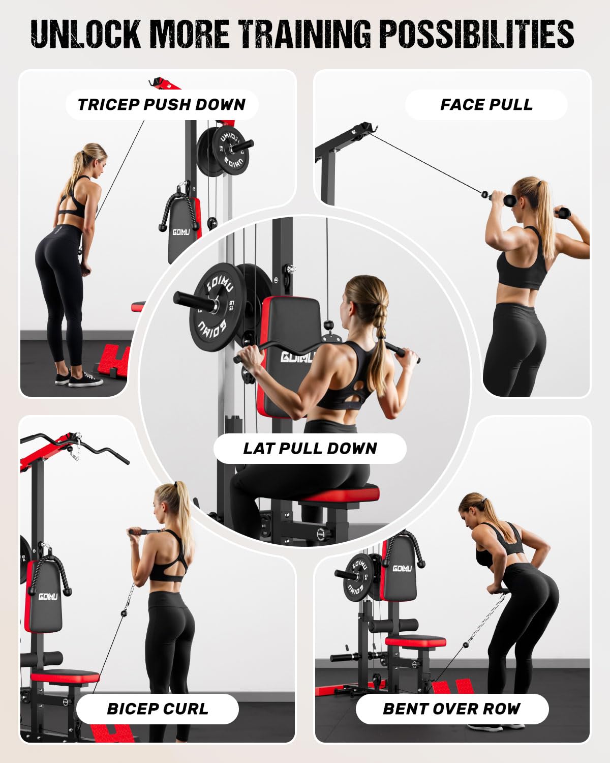 LAT Pulldown & Row Cable Machi - Home Gym Lat Pulldown 评论和价格
