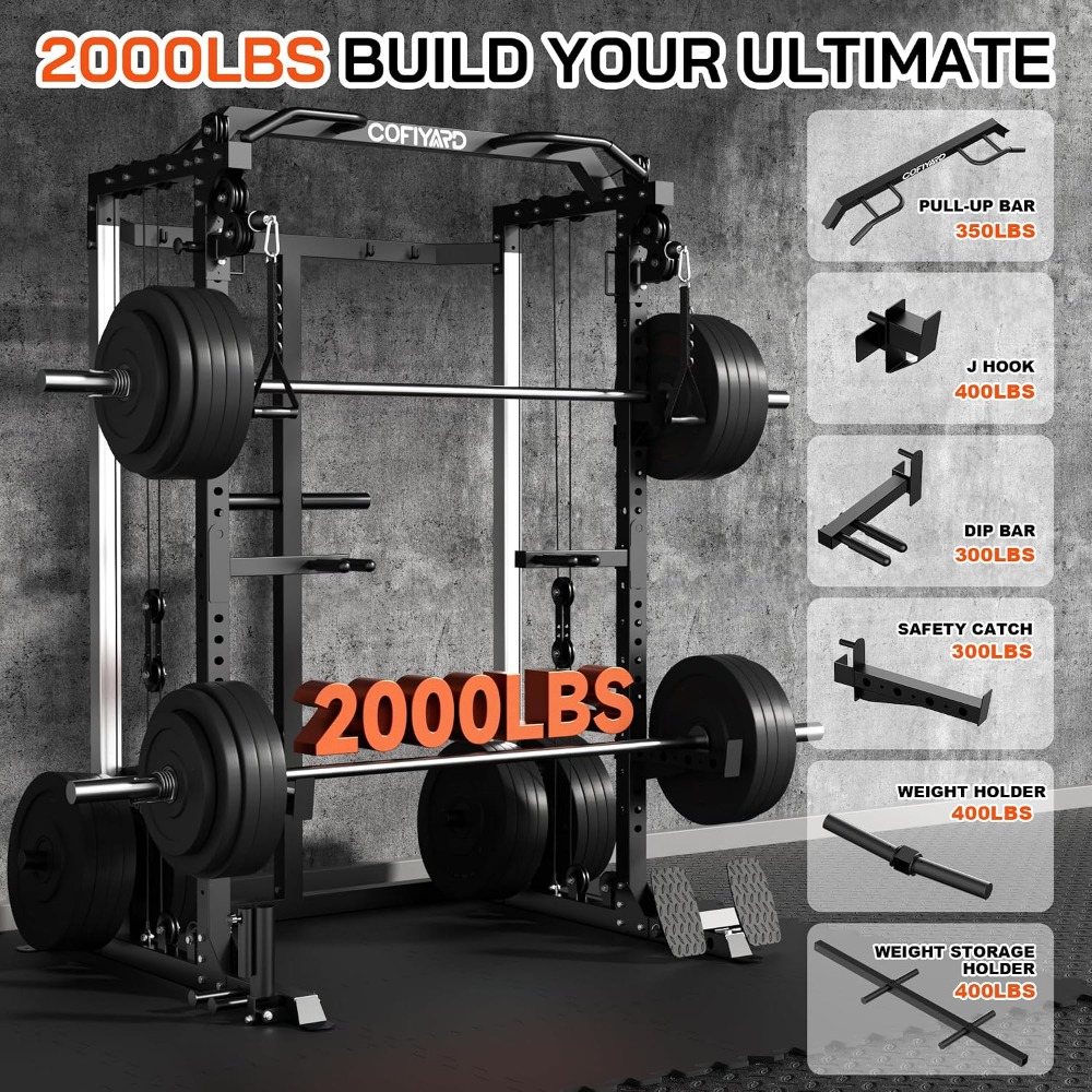 Multi Function Squat Power Cag - Home Gym Pulley System 评论和价格