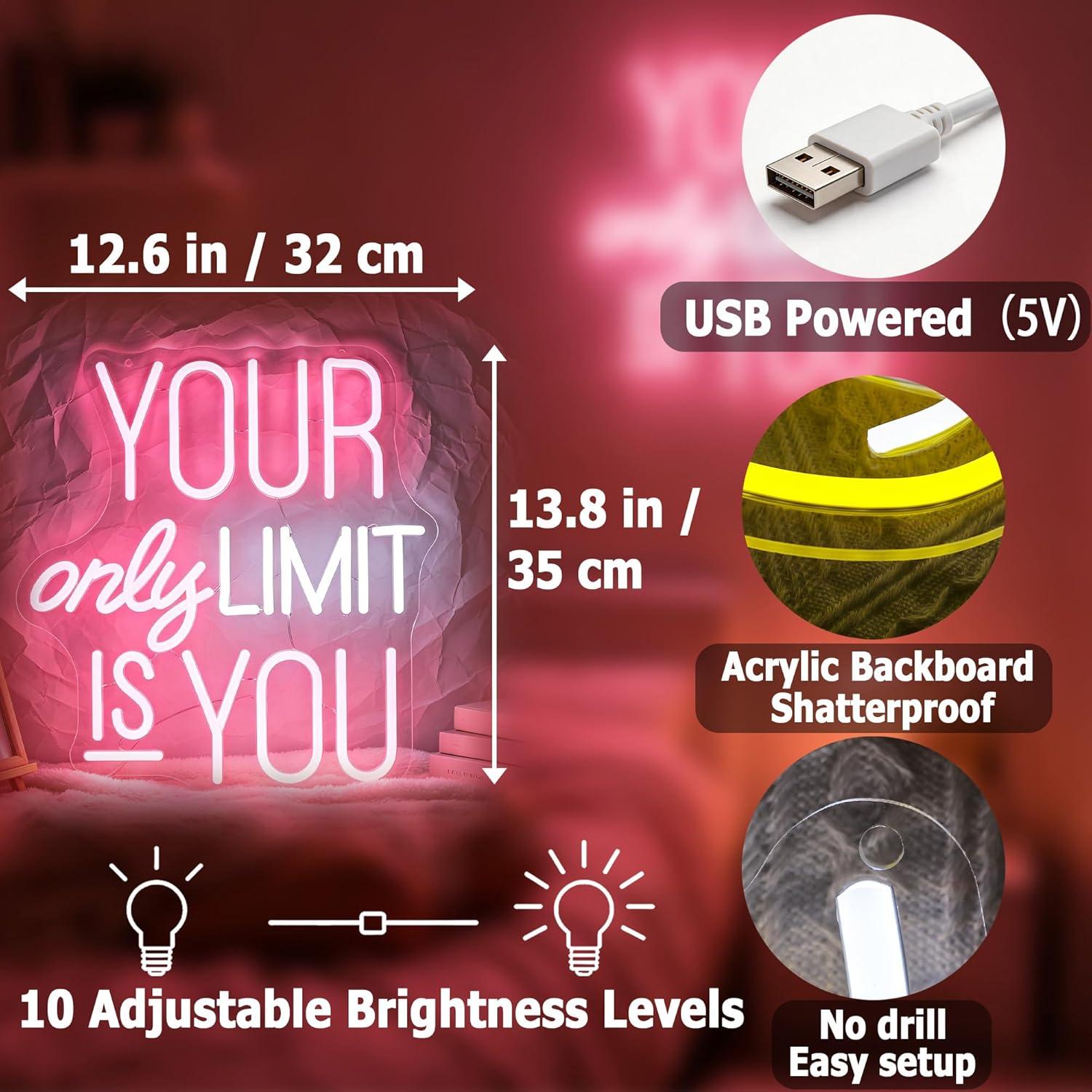 Your Only Limit Is You Neon Si - Home Gym Neon Sign 评论和价格