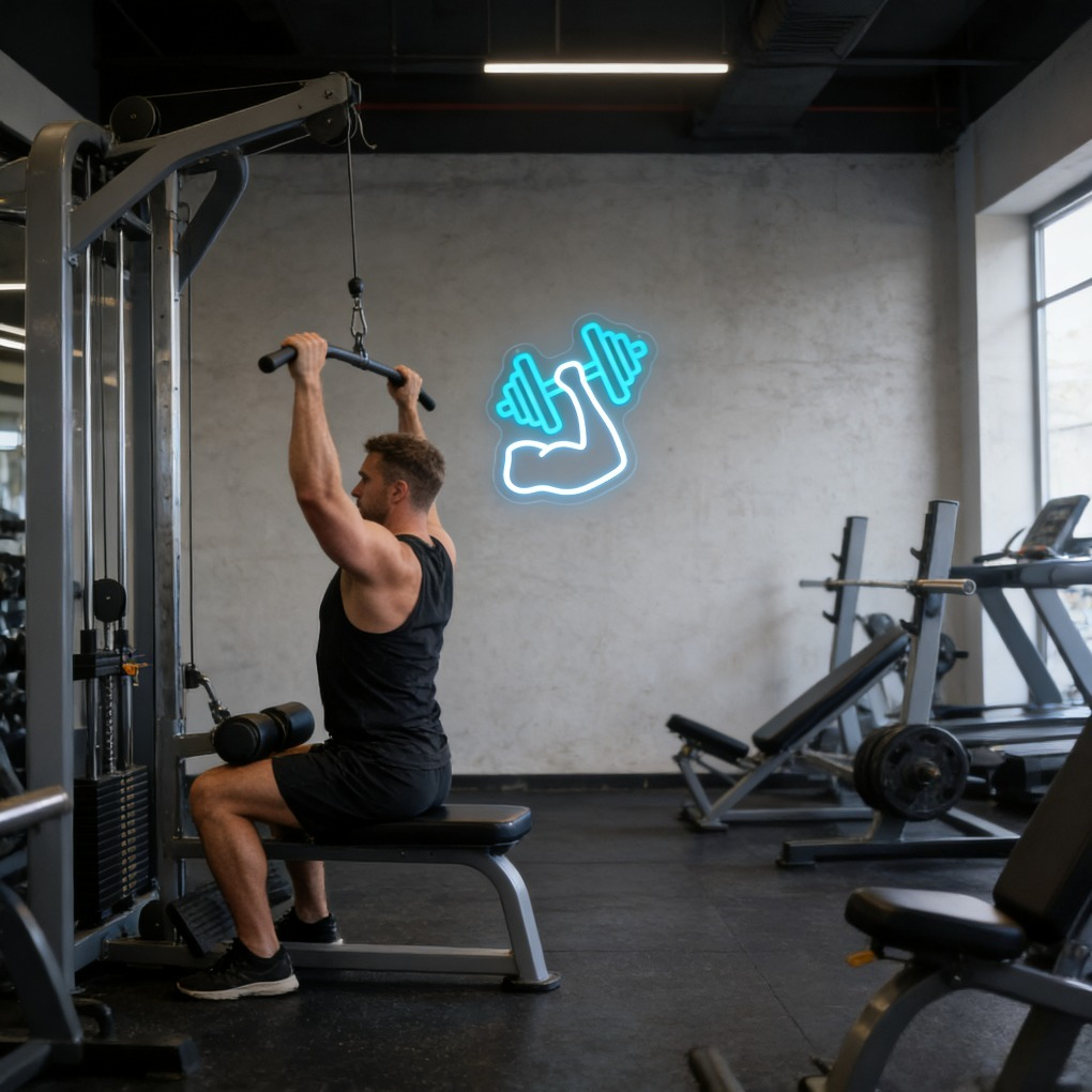 Muscle Arm Dumbbell Neon Sign  - Home Gym Neon Sign 评论和价格