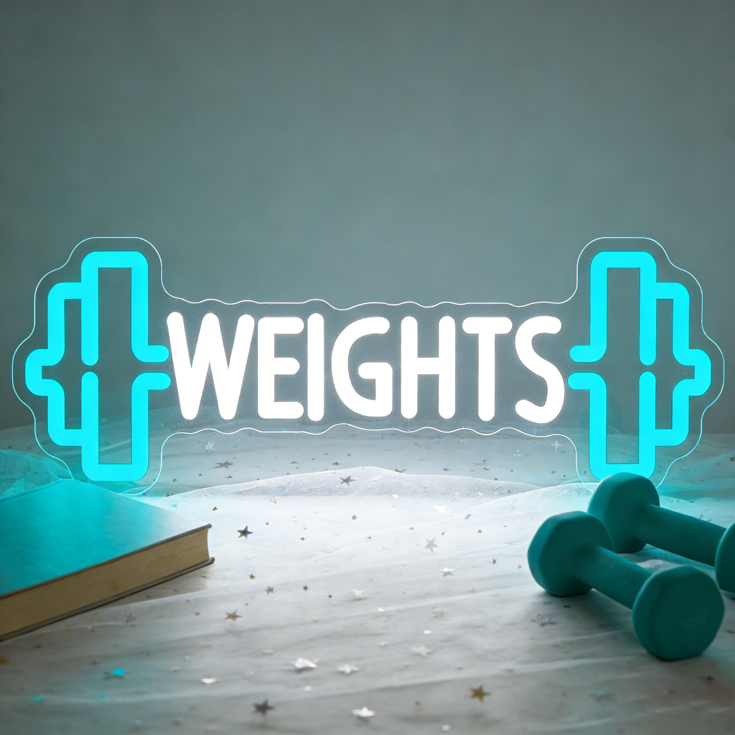 Weights Dumbbell Neon Sign LED - Home Gym Neon Sign 评论和价格