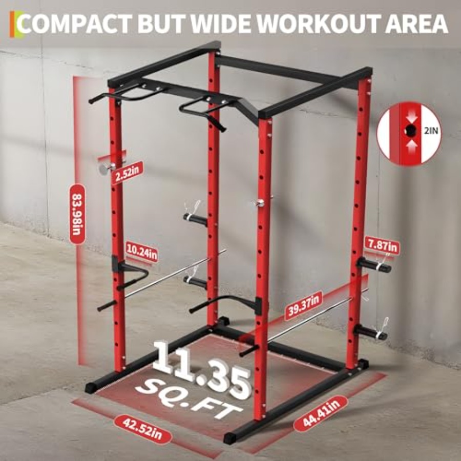 Heavy-Duty Power Cage with Pul - Home Gym Power Rack 评论和价格
