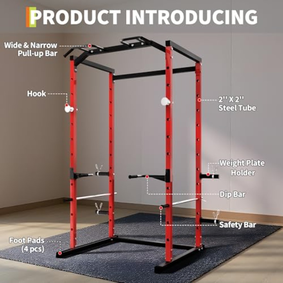 Heavy-Duty Power Cage with Pul - Home Gym Power Rack 评论和价格