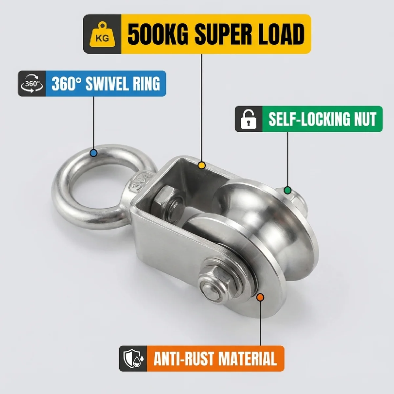 1PCS U Type Swivel Pulley 304  - Home Gym Pulley System 评论和价格