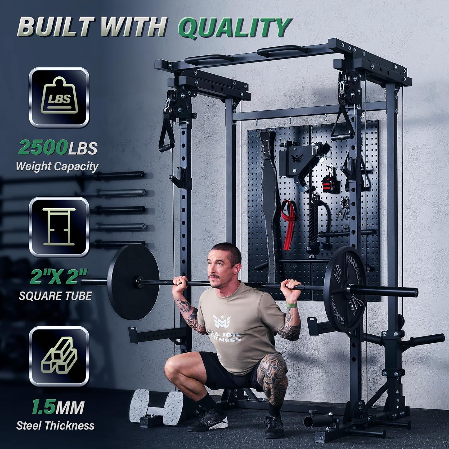 Drone3 Power Rack, 2500lbs Mul - Home Gym Pulley System 评论和价格