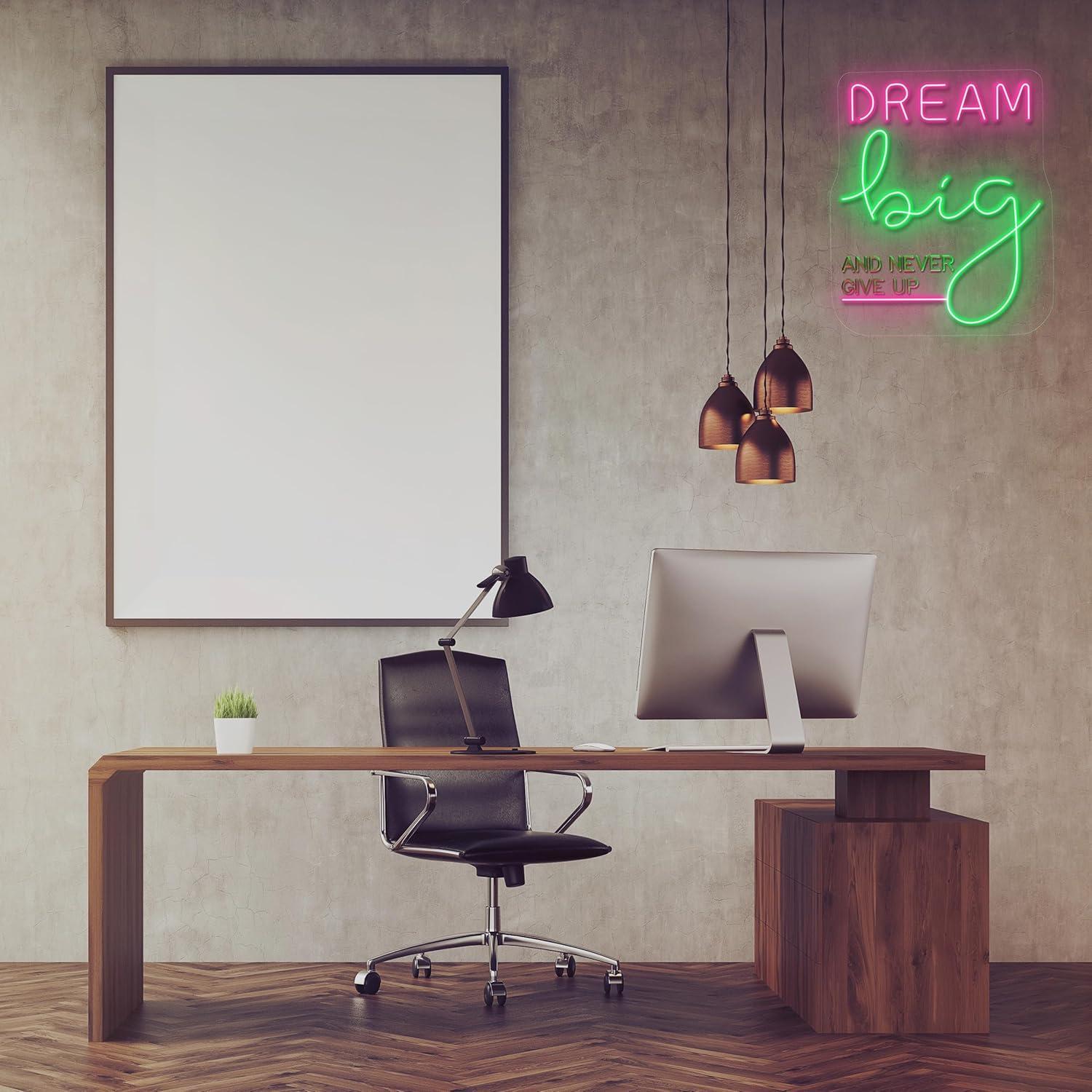 Dream Big Neon Sign Motivation - Home Gym Neon Sign 评论和价格