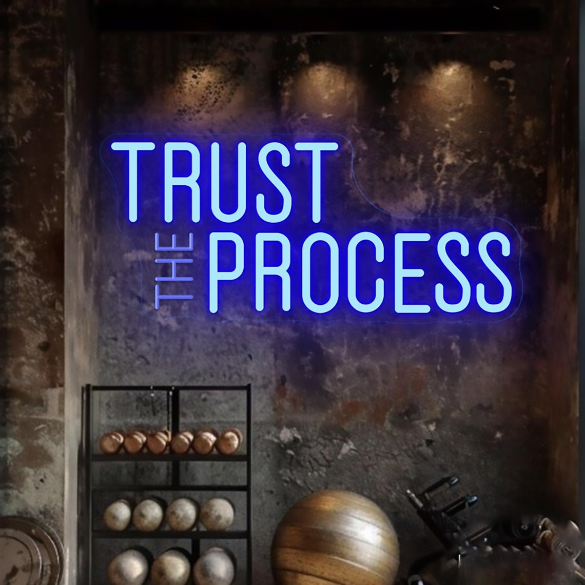 Trust The Process Neon Sign, C - Home Gym Neon Sign 评论和价格