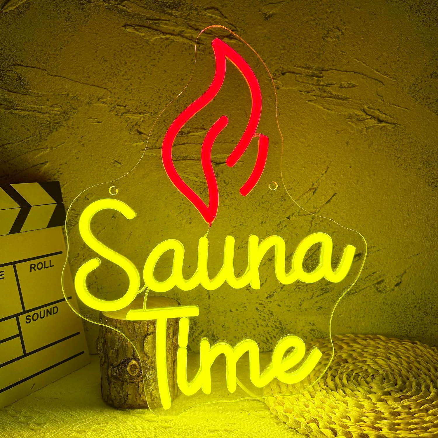 Sauna Time Neon Sign USB Dimma - Home Gym Neon Sign 评论和价格