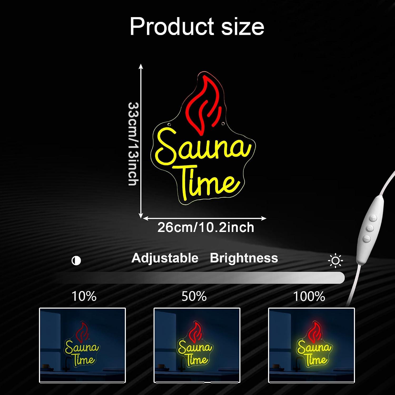 Sauna Time Neon Sign USB Dimma - Home Gym Neon Sign 评论和价格