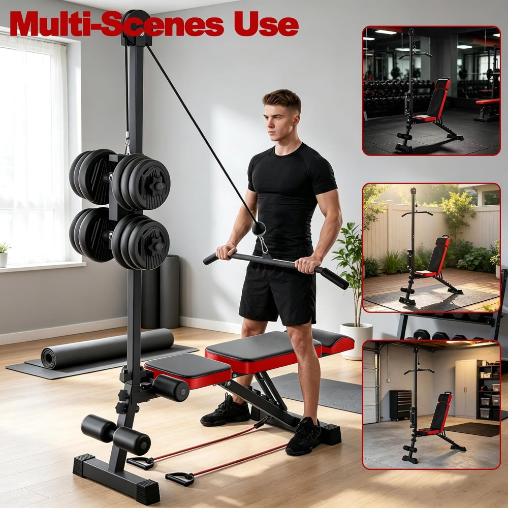 Multi-Functional Weight Bench  - Home Gym Pulley System 评论和价格