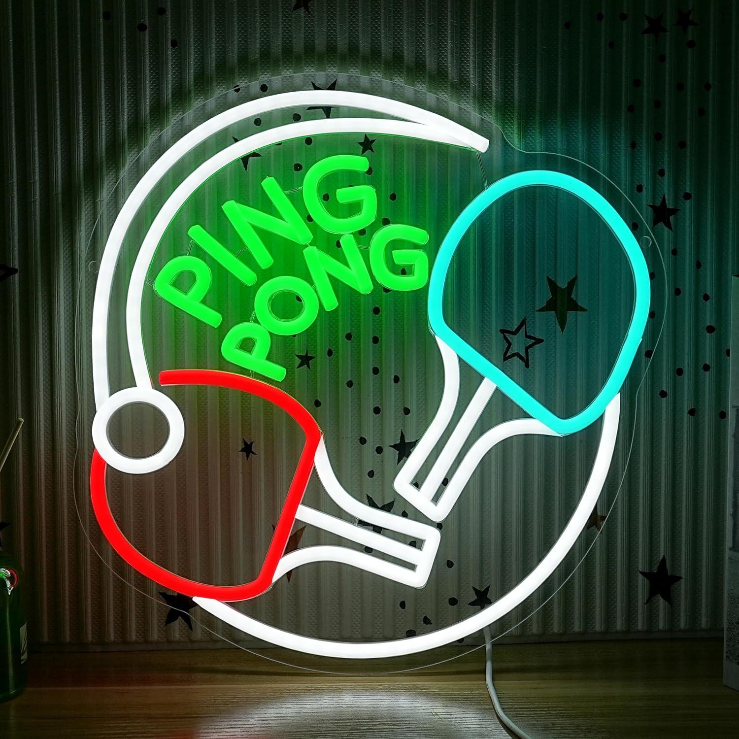 Ping Pong Neon Sign USB Dimmab - Home Gym Neon Sign 评论和价格