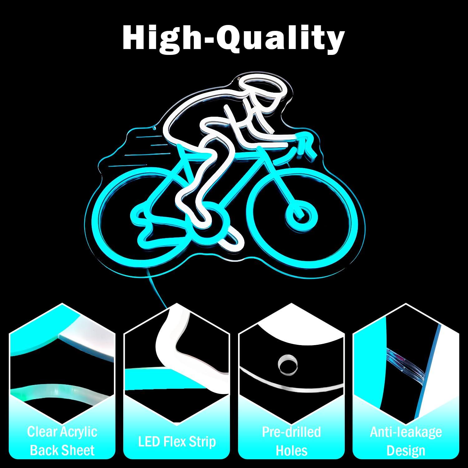 Cyclist Riding Bike Neon Sign  - Home Gym Neon Sign 评论和价格