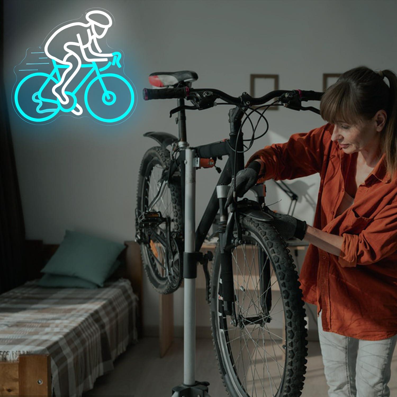 Cyclist Riding Bike Neon Sign  - Home Gym Neon Sign 评论和价格