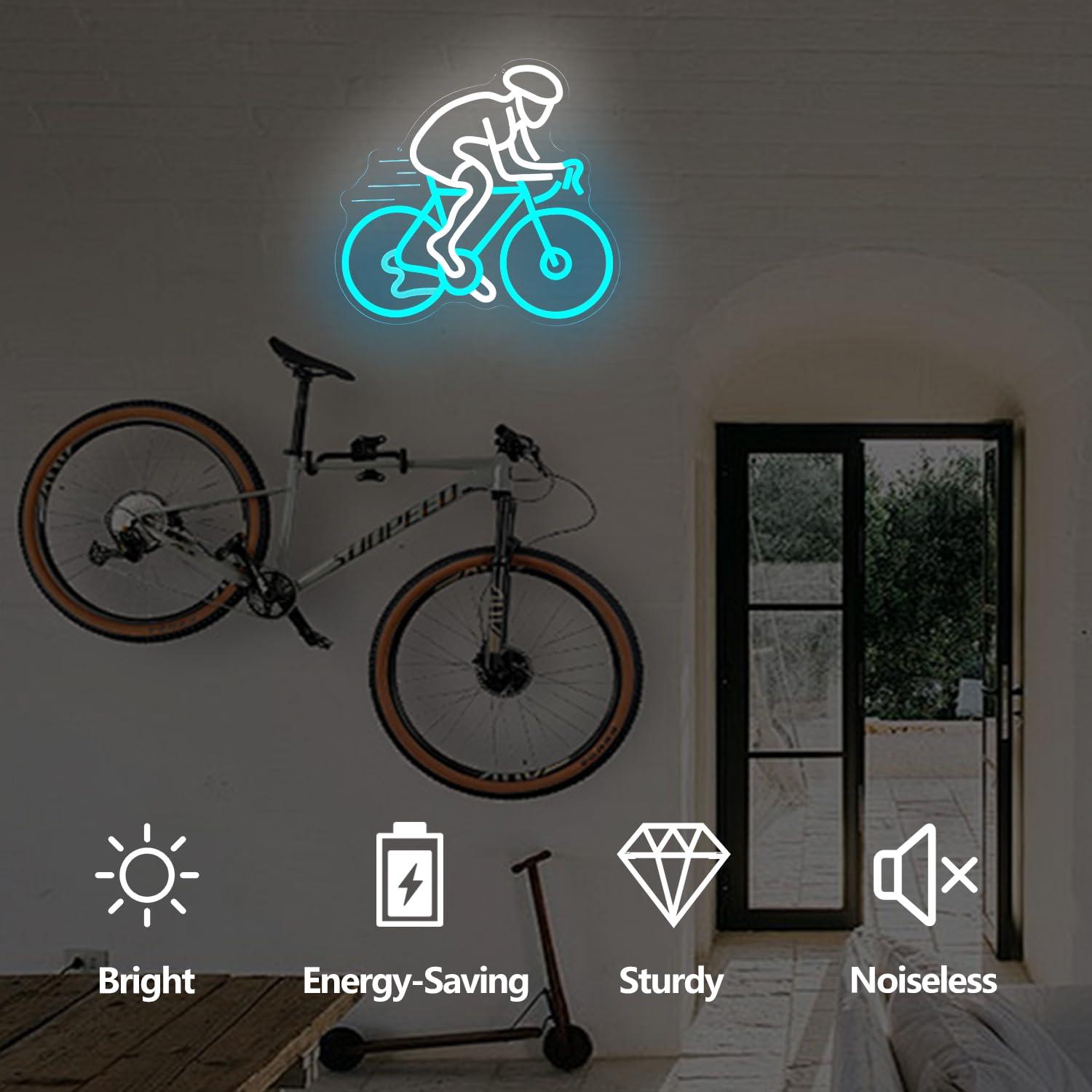 Cyclist Riding Bike Neon Sign  - Home Gym Neon Sign 评论和价格