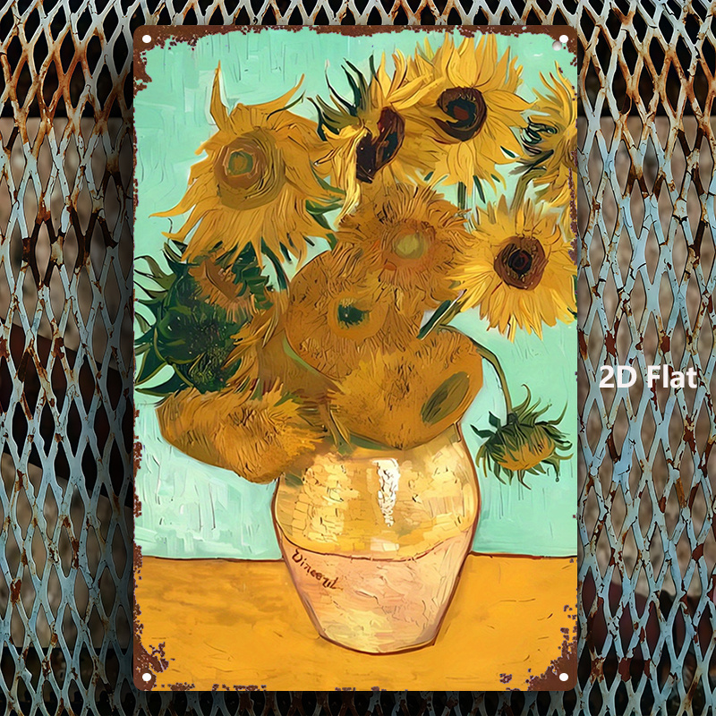 Van Gogh Sunflowers Metal Wall - Home Gym Icon 评论和价格